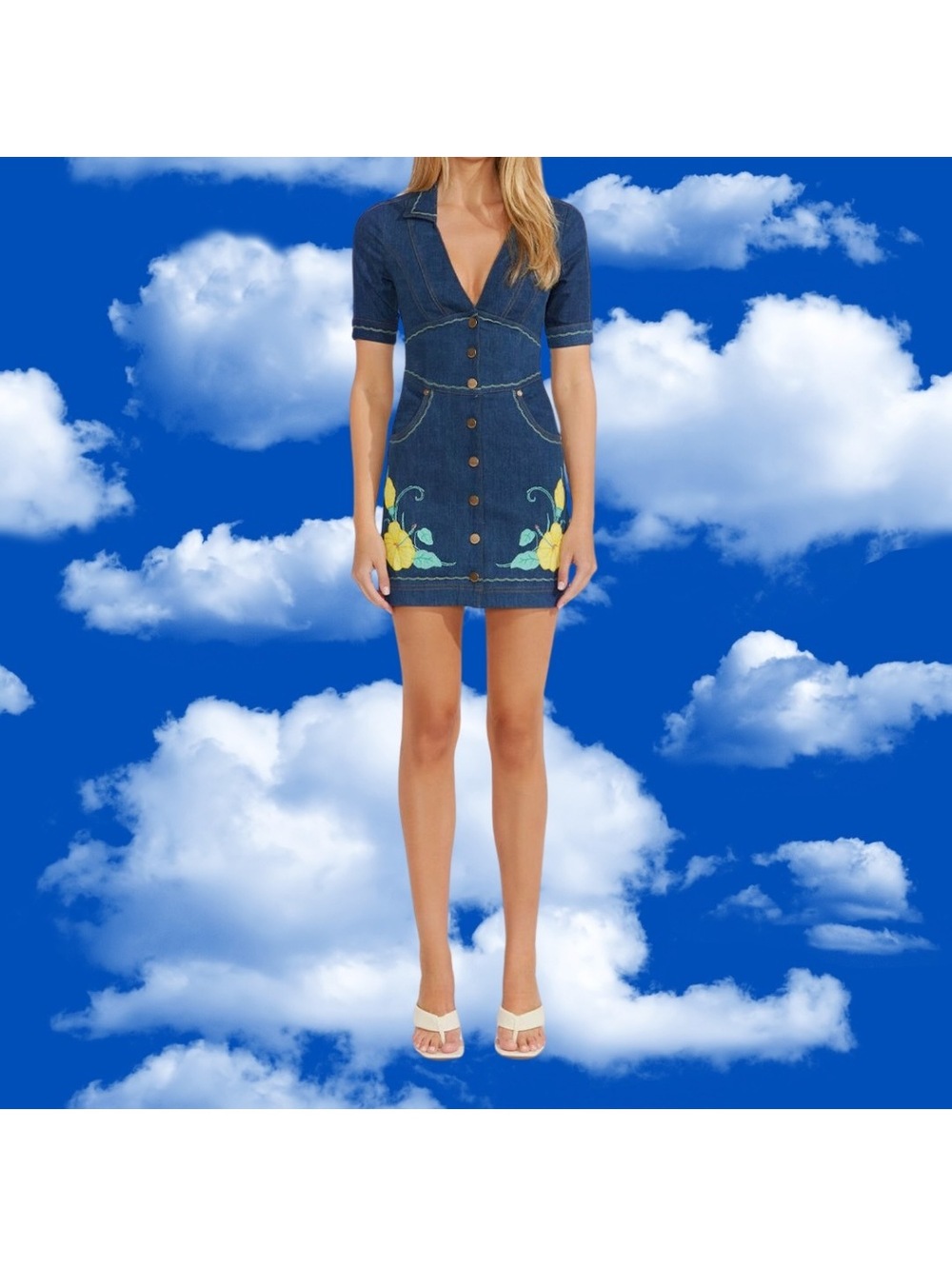 alice McCALL Tanika Mini Denim Dress Size US 2 MSRP $360 NWT